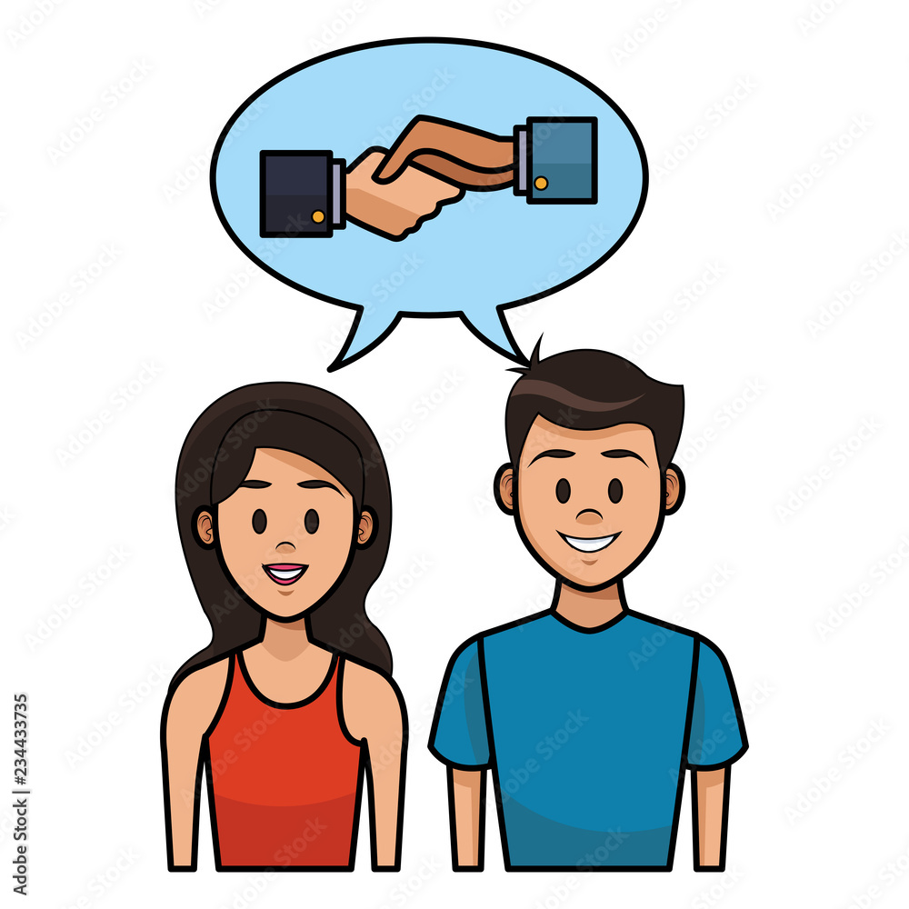 Obraz premium Young couple cartoon