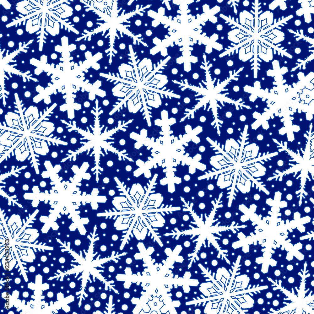 Christmas and New Year's background with white snowflakes. Christmas and New Year's background with white snowflakes.