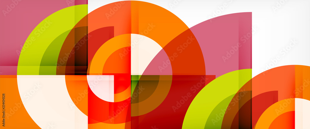 Multicolored round shapes abstract background