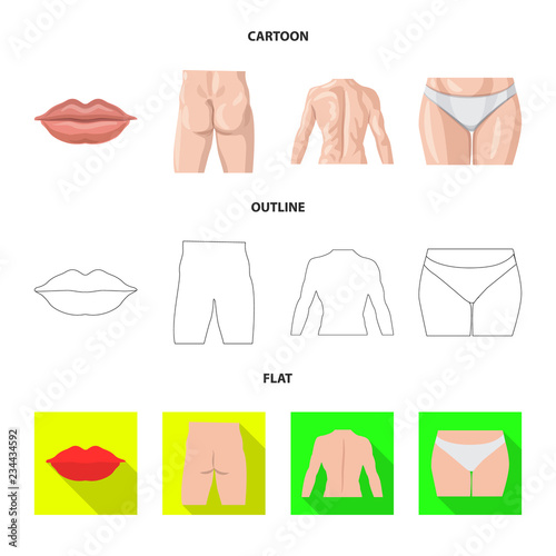 Vector design of human and part icon. Set of human and woman vector icon for stock.