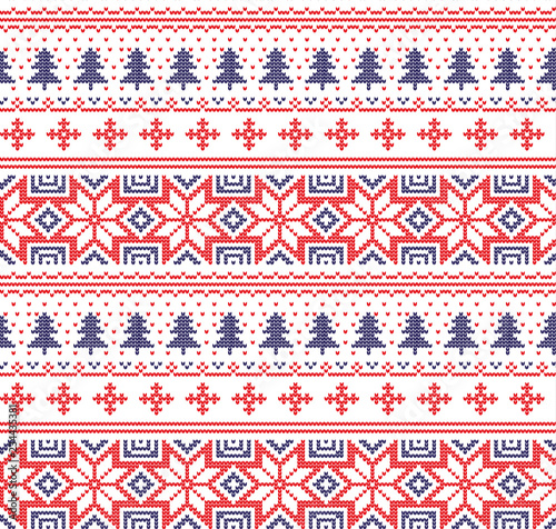 Winter festive Christmas knitted pattern woolen knitted