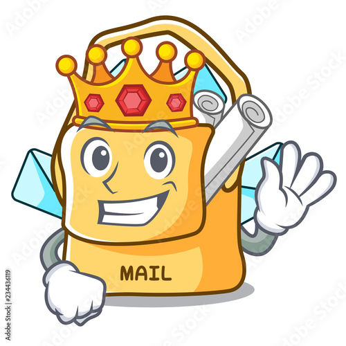 King mail bag character on table front