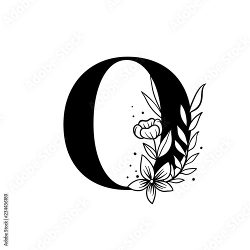 Botanical capital letter O vector