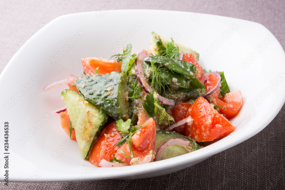 Fresh raw tomato and cucumber mixed salad Fresh raw tomato and cucumber mixed salad