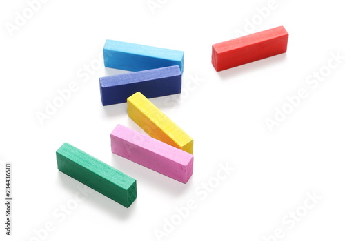 Free Download Wooden colorful building blocks for children, tower games isolated on white background - GFXLoad