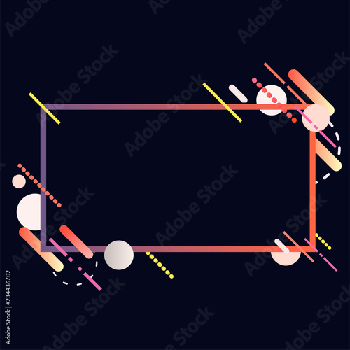 Modern rectangle banner in colorful frame illustration
