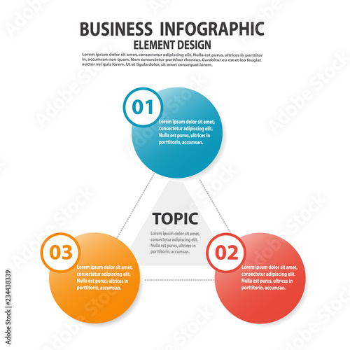 Infographics business template with 3 options for Presentation, Sale forecast, Web design, Improvement, Step by Step
