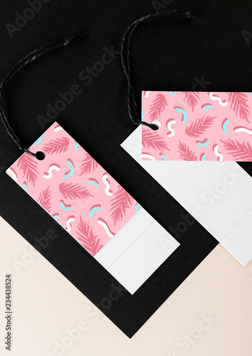 Colorful bookmark tags mockup design