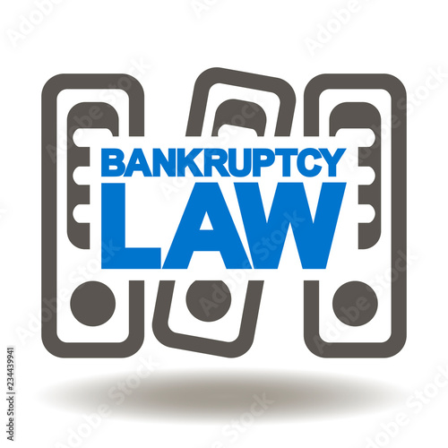 Bankruptcy Law Binders Folders Icon Vector. Insolvency legislation logo.