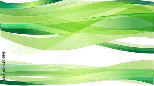 The Abstract vector image Green wave on white background.
