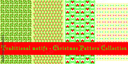 Christmas patterns set - traditional motifs