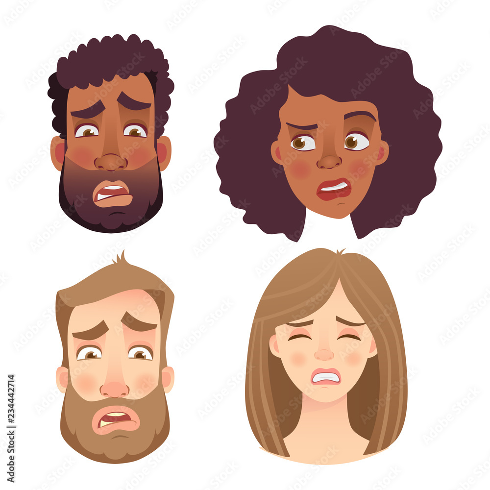 emotions of human face set