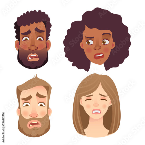 emotions of human face set photo
