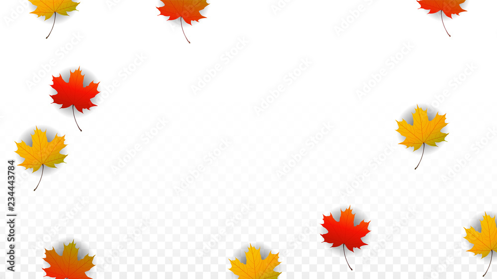 September Vector Background with Golden Falling Leaves. Autumn Illustration with Maple Red, Orange, Yellow Foliage. Isolated Leaf on Transparent Background. Bright Swirl. Suitable for Posters. September Vector Background with Golden Falling Leaves. Autumn Illustration with Maple Red, Orange, Yellow Foliage. Isolated Leaf on Transparent Background. Bright Swirl. Suitable for Posters.