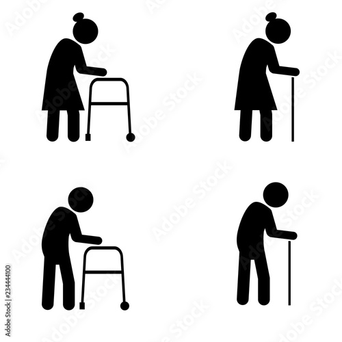 Elder icon.old man, logo on white background
