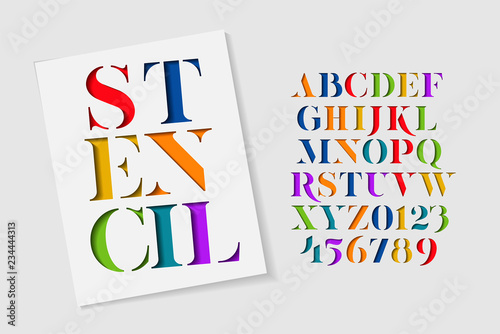 Colorful stencil alphabet