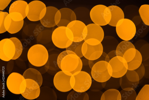 Warm orange bokeh lights on...