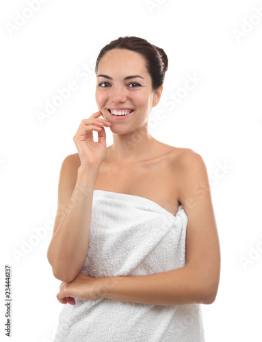Beautiful young woman wrapp...