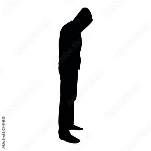 Man in the hood concept danger silhouette side view icon black color illustration