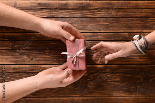 Man with gift for his belov...