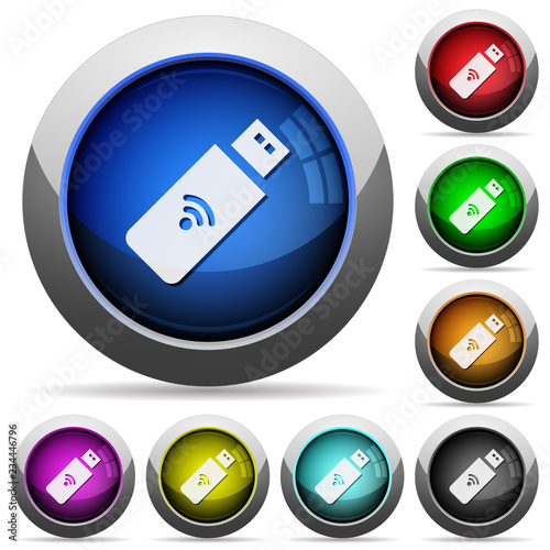 Wireless usb stick round glossy buttons photo