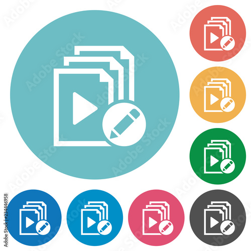 Rename playlist flat round icons