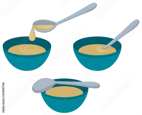 Soup Bowl Spoon Cartoon