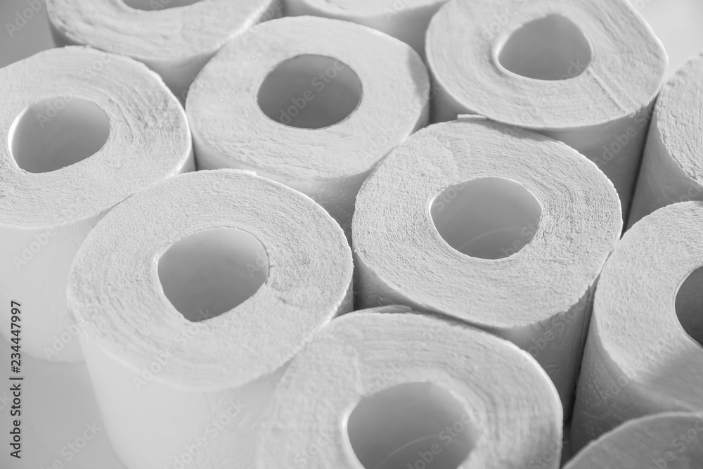 Many rolls of toilet paper, closeup Many rolls of toilet paper, closeup