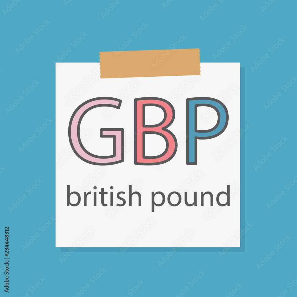 GBP British Pound written in a notebook paper- vector illustration GBP British Pound written in a notebook paper- vector illustration