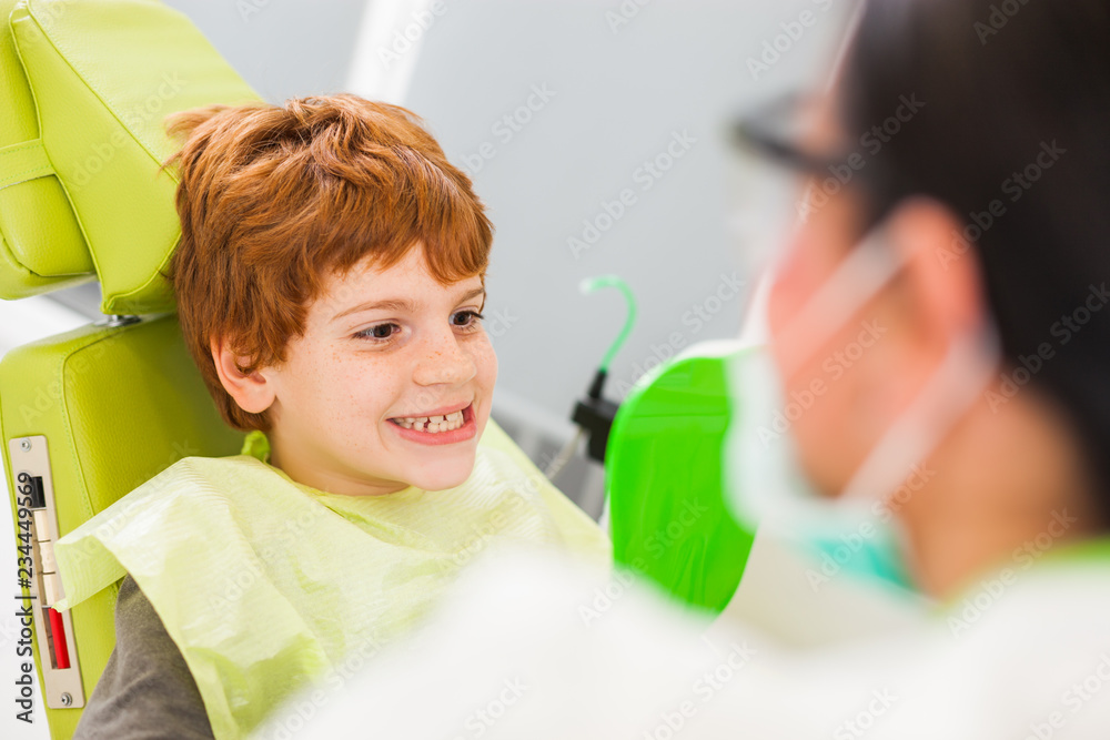 Little boy is looking at his teeth at dentist. Little boy is looking at his teeth at dentist.