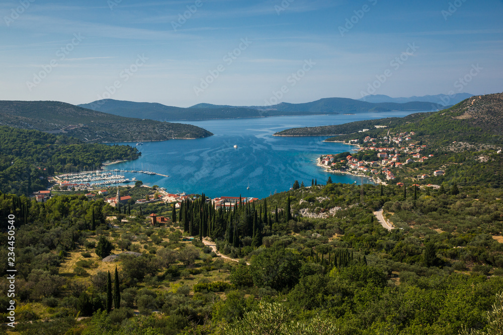 View of Slano and Adriatic sea near Dubrovnik, Croatia