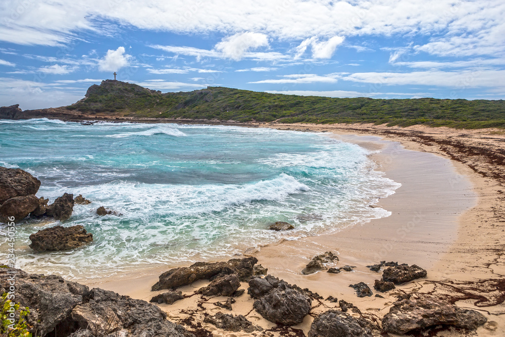 Seascape on a windy day at Pointe des Chateaux in Guadeloupe