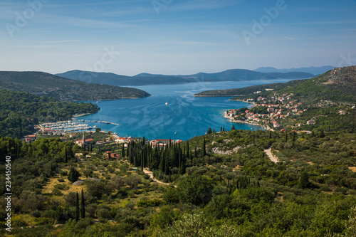 Obraz na płótnie View of Slano and Adriatic sea near Dubrovnik, Croatia w salonie