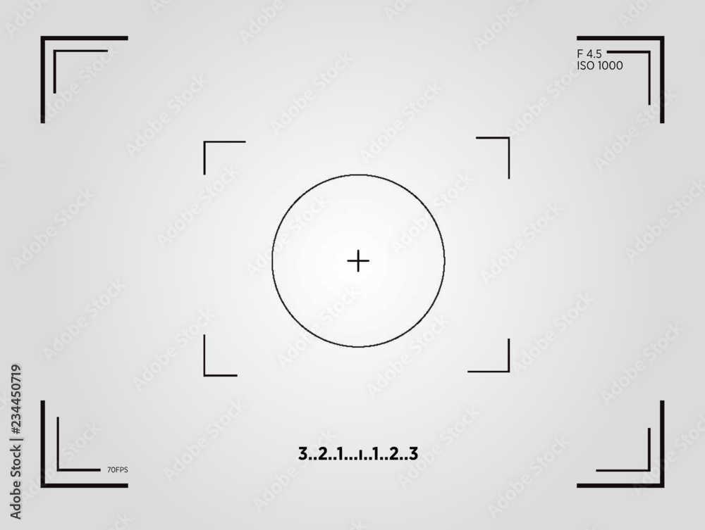 Creative vector illustration of camera view finder isolated on background