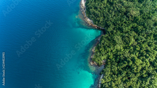 aerial view of an island © BetoBormann