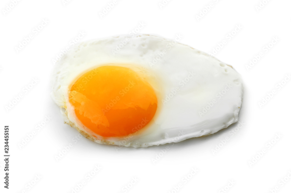 Fried chicken egg on white background Fried chicken egg on white background