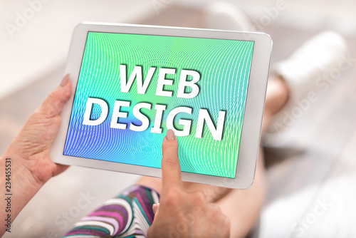 Web design concept on a tablet