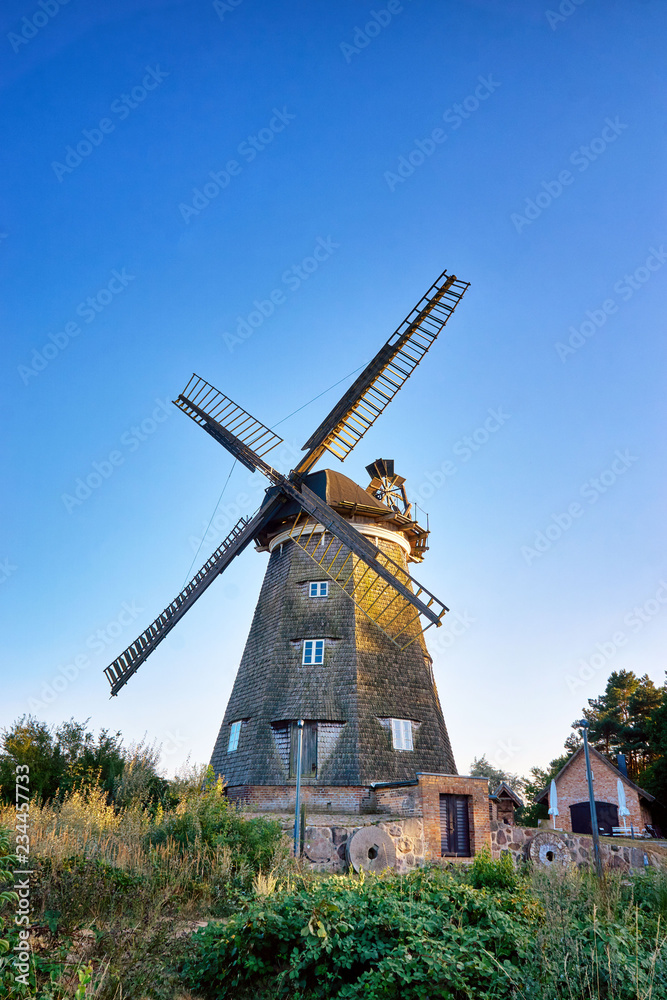 Historic Dutch windmill in Benz on Usedom island. Germany