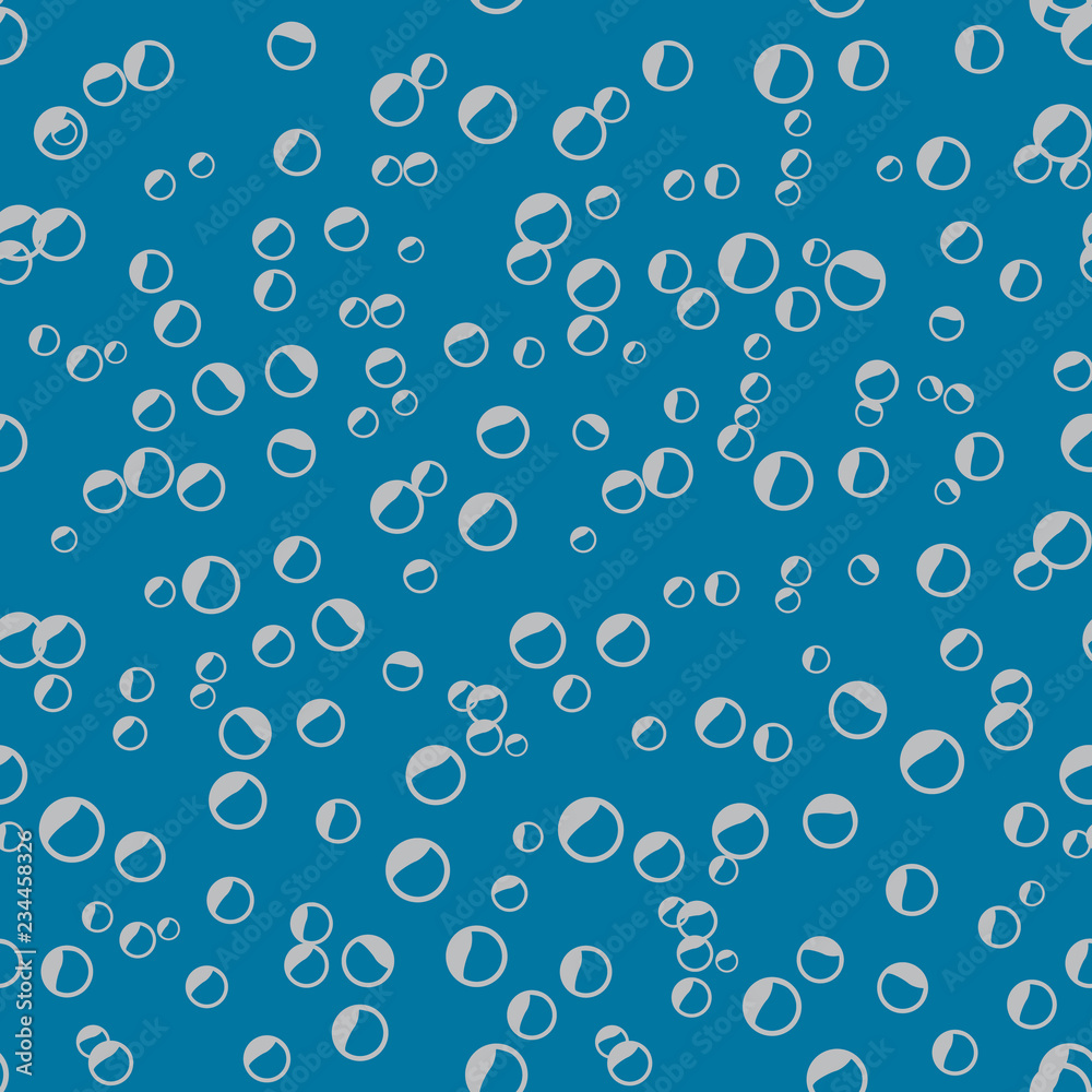 Absract Flat water grey Bubbles Seamless pattern.