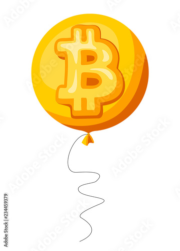 Bitcoin cryptocurrency symbol in the form of a balloon
