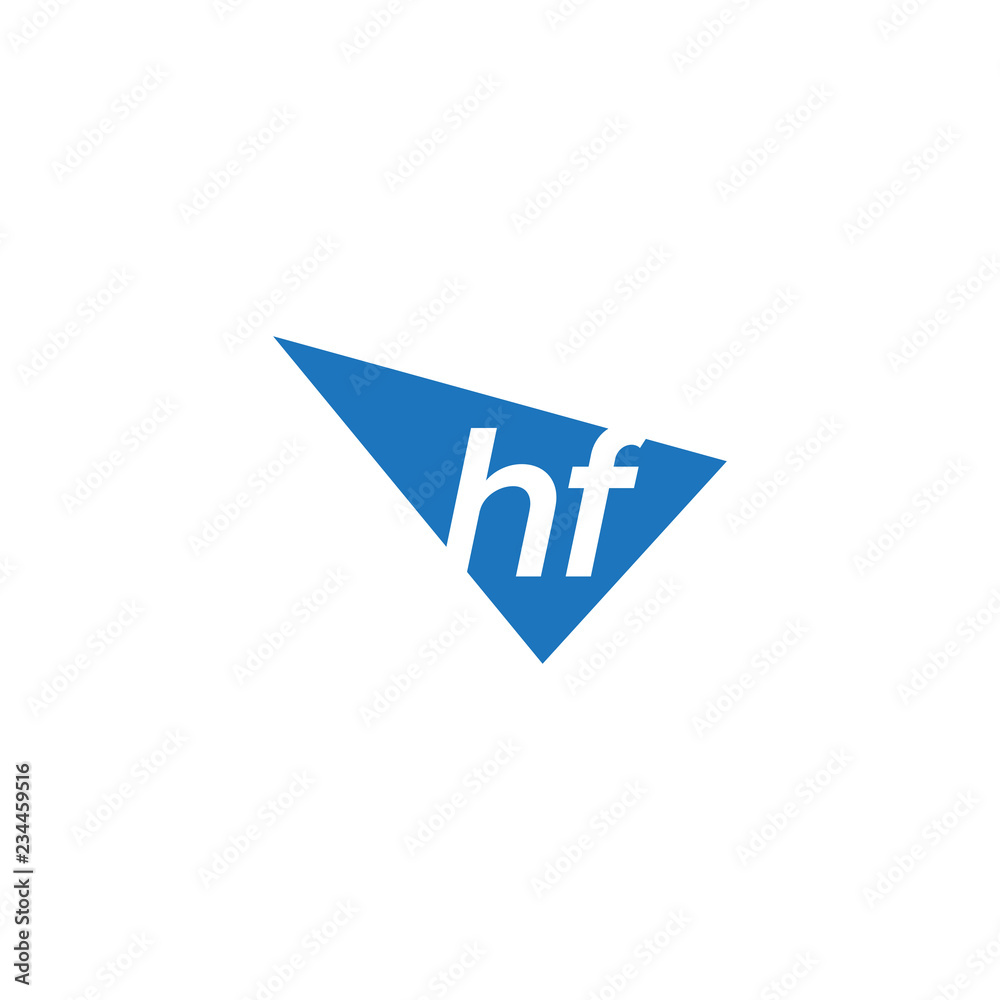 initial two letter hf negative space triangle logo initial two letter hf negative space triangle logo