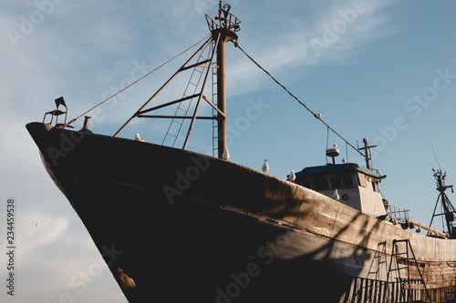 old ship in port