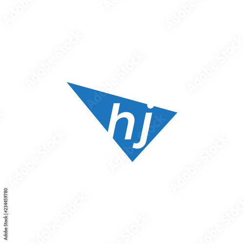Free Download initial two letter hj negative space triangle logo - GFXLoad