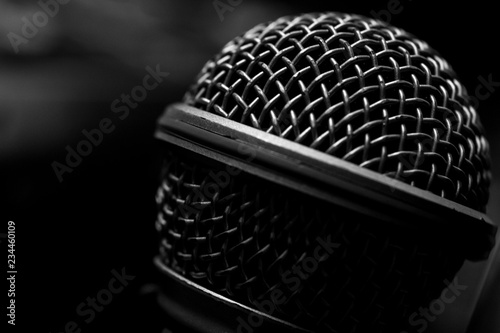 Monochrome Professional Audio Microphone Grille © Ernest Davies