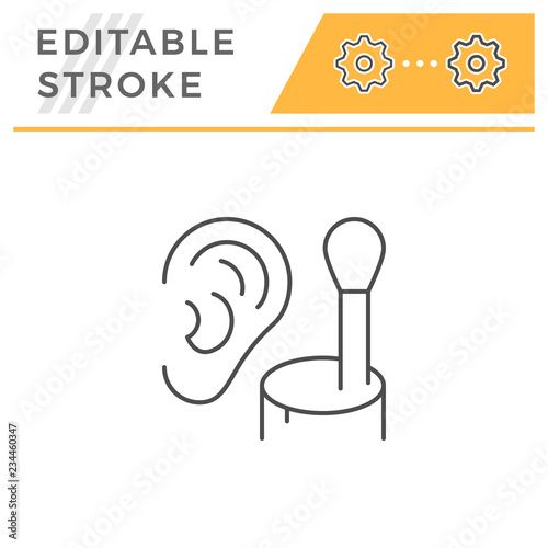 Cotton ear stick line icon