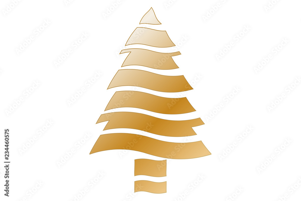 Pino de navidad de oro.