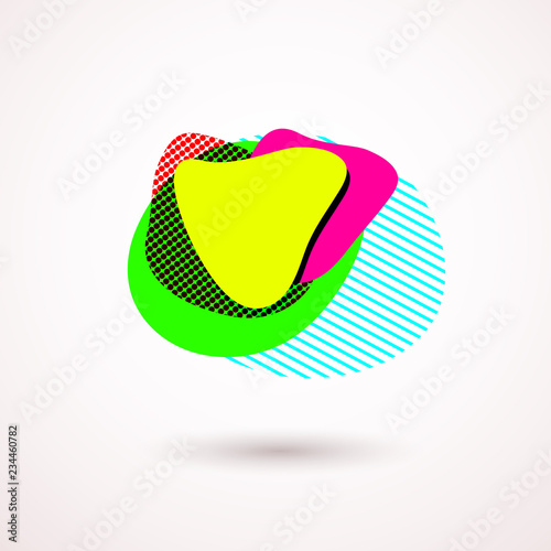 Bright abstract yellow tag banner organic shape Colorful bright layout geomtric shape Modern design element banner layout advertising business sale Abstract background Creative yellow tag shape vector photo