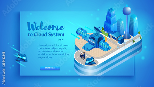 Wallpaper Mural The concept of intelligent smart cloud city Torontodigital.ca