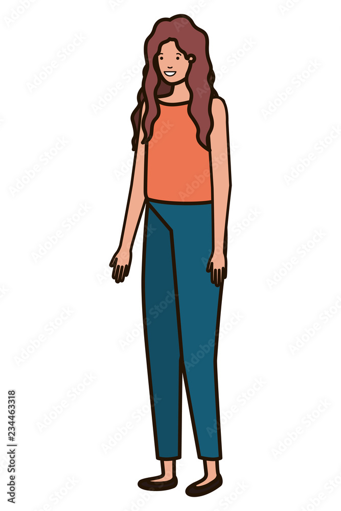 young woman avatar character young woman avatar character