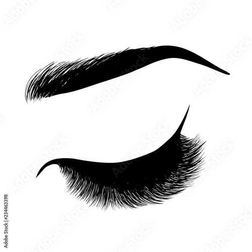 Lady stylish eye and brows with full lashes